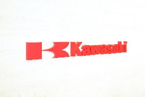 Kawasaki Heavy Industries signboard and logo